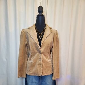Womens Tan Corduroy Blazer Jacket